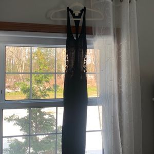 Anthropology size XS black tight long dress.